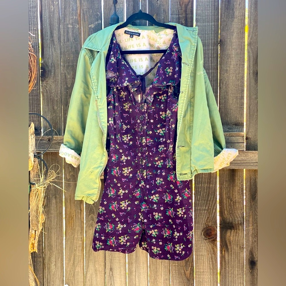 Free People Violet Visions Floral Romper Size S